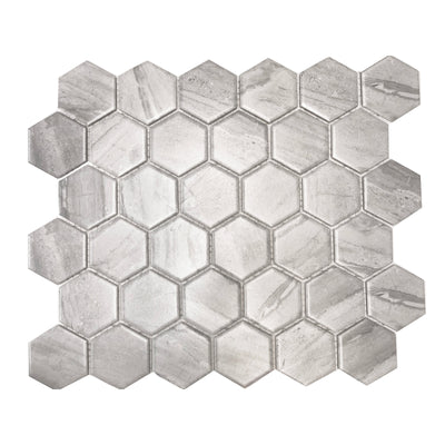 Wooden Grey Matte Porcelain Glazed 51x59mm Hexagon - Sydney Home Centre