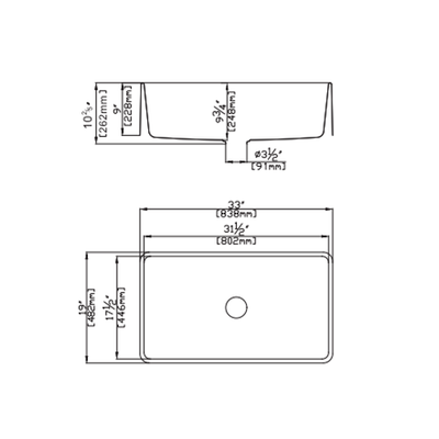 Poseidon Quartz Farmhouse Single Bowl 838mm Kitchen Sink Matte Grey - Sydney Home Centre