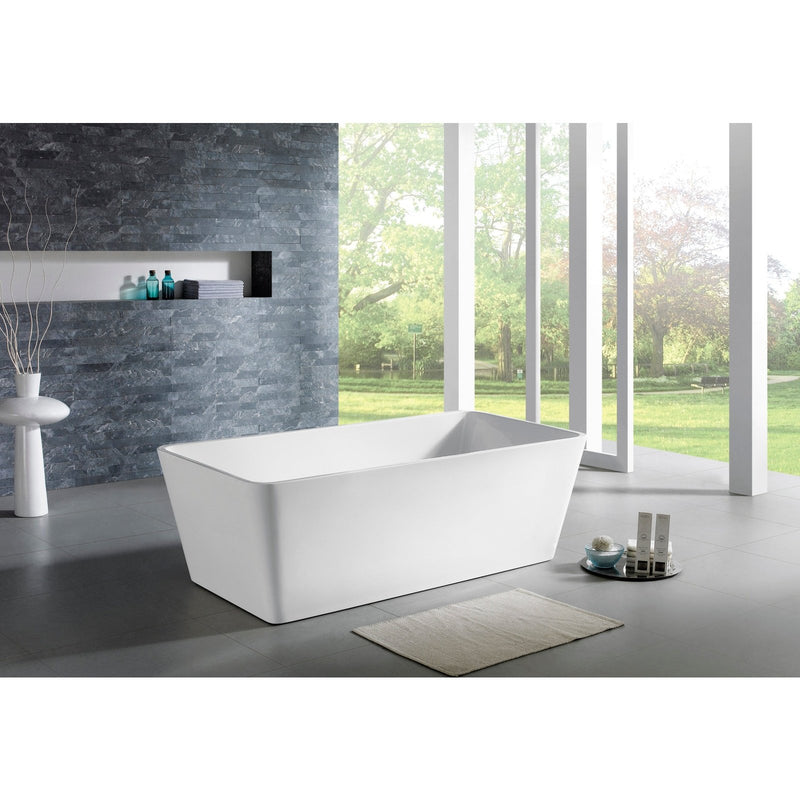 Poseidon Qubist Free Standing 1700mm Gloss White Bathtub - Sydney Home Centre