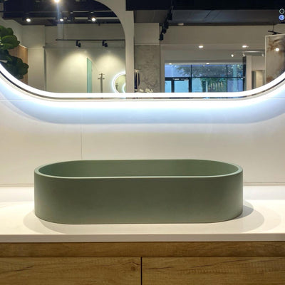 Fienza Jada Pill Concrete Above Counter Basin Sage - Sydney Home Centre