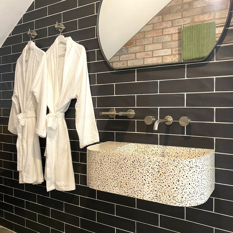 Fienza Blanca Concrete Wall Basin Terrazzo - Sydney Home Centre