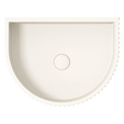 Fienza Valentina Fluted Arch Concrete Wall Basin Warm White - Sydney Home Centre