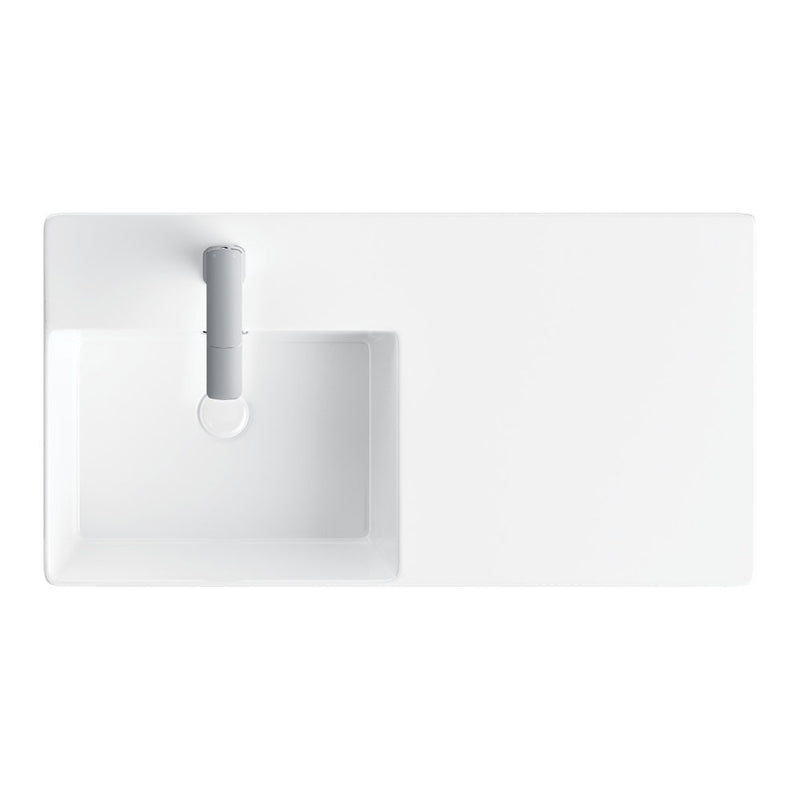 Fienza Petra Left-Hand Wall Basin 800mm Gloss White - Sydney Home Centre