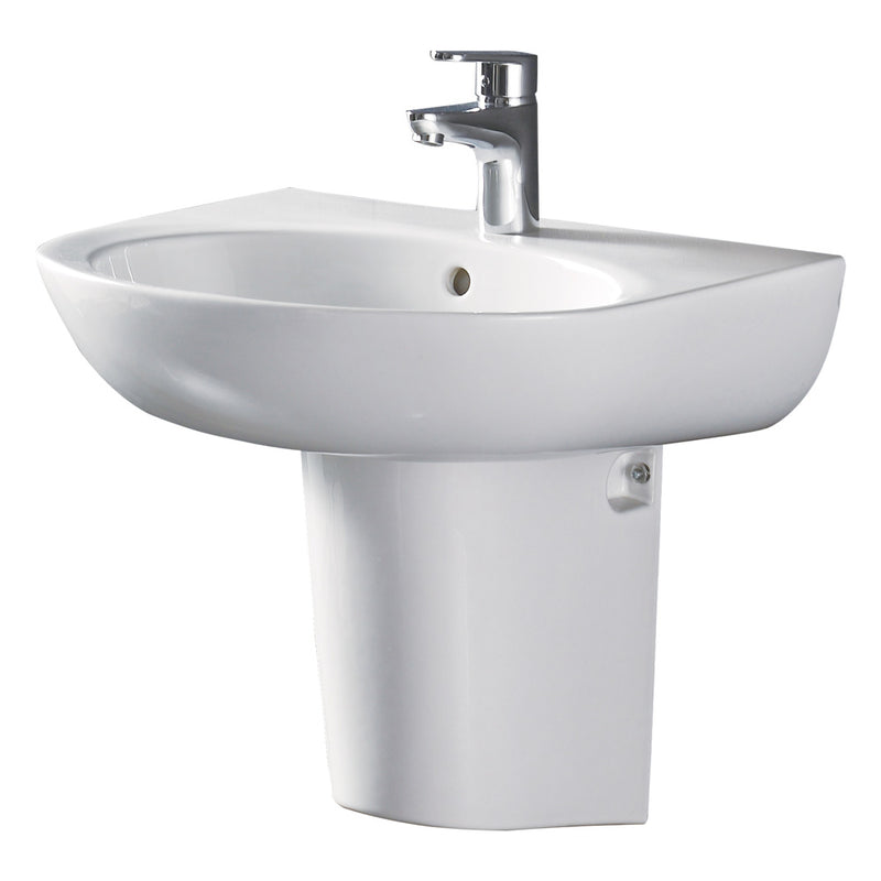 Fienza Stella Care 1 Tap Hole Wall Basin With Integral Shroud Gloss White - Sydney Home Centre