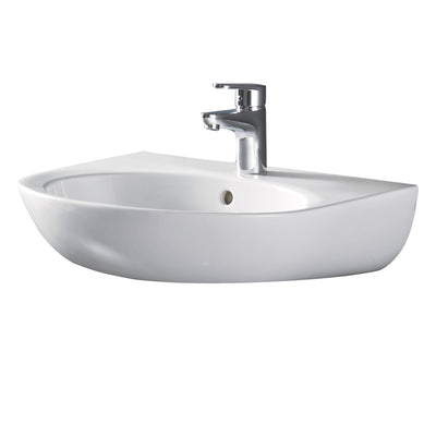 Fienza Stella Care 1 Tap Hole Wall Basin (No Shroud) Gloss White - Sydney Home Centre