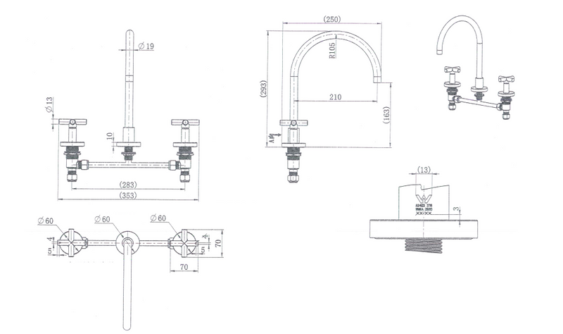 MN Ryker 1/4 Turn Kitchen Set Brushed Nickel