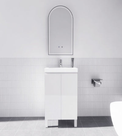 Riva 500mm Mini Gloss White Freestanding Vanity - Sydney Home Centre