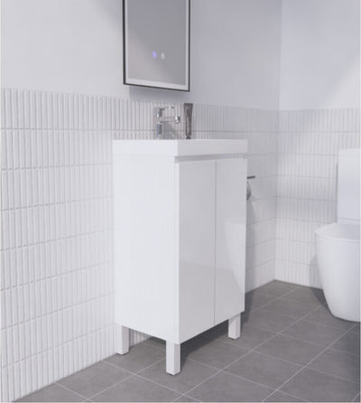 Riva 500mm Mini Gloss White Freestanding Vanity - Sydney Home Centre