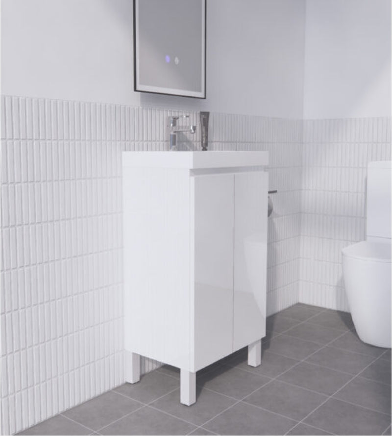 Riva 500mm Mini Gloss White Freestanding Vanity - Sydney Home Centre