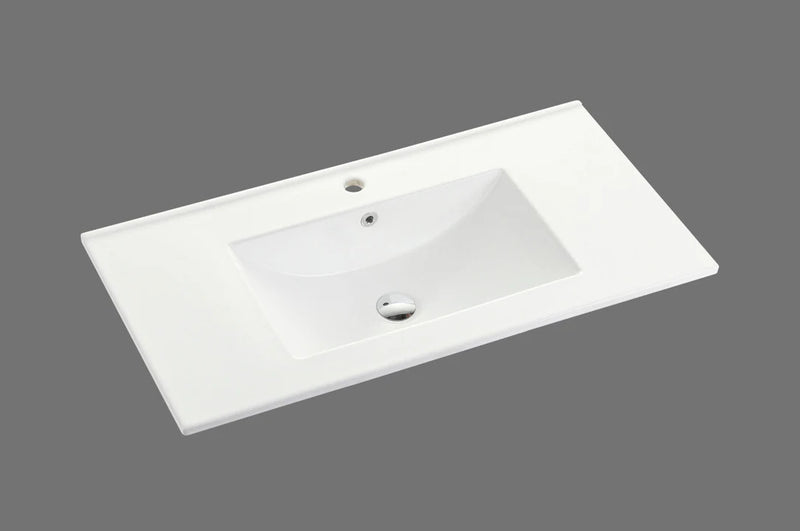 Riva Vienna 900mm Matte White Single Bowl Wall Hung Vanity (Handy Ceramic Top) - Sydney Home Centre