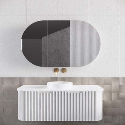 Riva Bergen 1200mm Matte White Single Bowl Wall Hung Vanity (Cabinet Only) - Sydney Home Centre