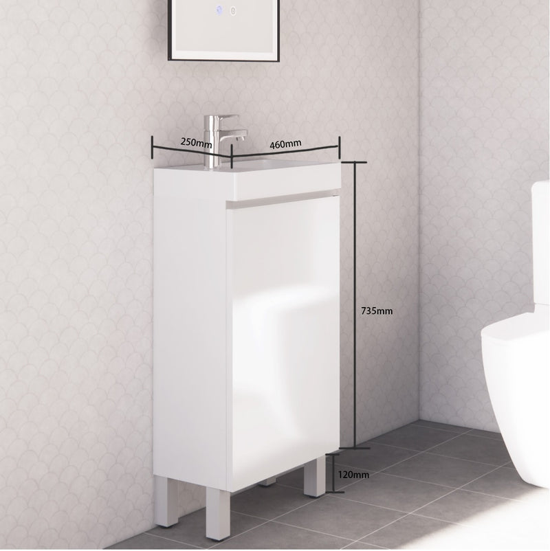 Riva 450mm Mini Gloss White Freestanding Vanity - Sydney Home Centre