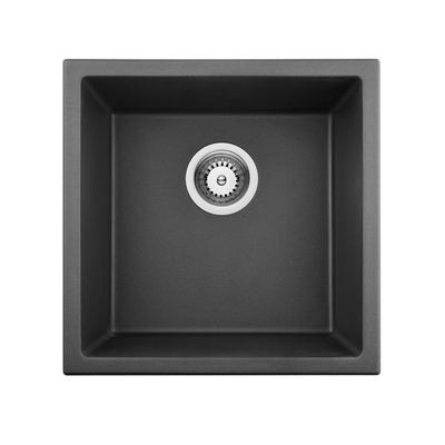 Poseidon Quartz Undermount 660mm Single Bowl Kitchen Sink Matte Black - Sydney Home Centre