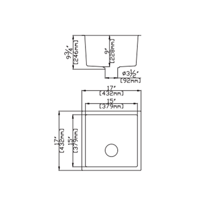 Poseidon Quartz Top / Under Mount 432mm Single Bowl Kitchen Sink Matte Black - Sydney Home Centre