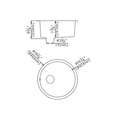 Poseidon Quartz Undermount 466mm Single Bowl Kitchen Sink Matte Black - Sydney Home Centre