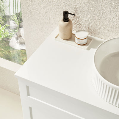 Ceto Harrington 1200mm Middle Drawer Freestanding Vanity Matte White (Quartz Stone Top) - Sydney Home Centre