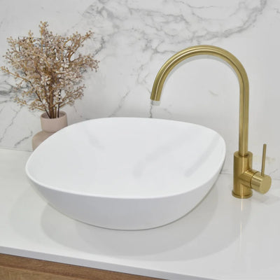 Ceto ROLO Soft Square 430mm Above Counter Basin Non Overflow Matte White - Sydney Home Centre