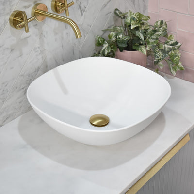 Ceto ROLO Soft Square 430mm Above Counter Basin Non Overflow Matte White - Sydney Home Centre