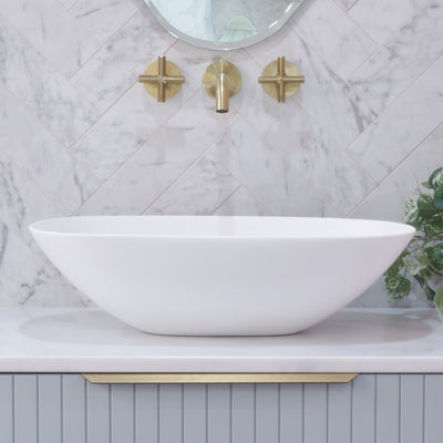 Ceto ROLO Soft Square 540mm Above Counter Basin Non Overflow Matte White - Sydney Home Centre