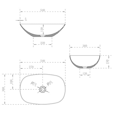 Ceto ROLO Soft Square 540mm Above Counter Basin Non Overflow Matte White - Sydney Home Centre