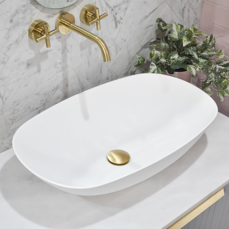 Ceto ROLO Soft Square 630mm Above Counter Basin Non Overflow Matte White - Sydney Home Centre