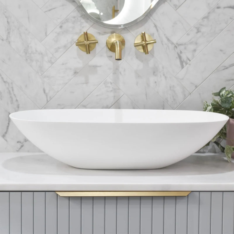 Ceto ROLO Soft Square 630mm Above Counter Basin Non Overflow Matte White - Sydney Home Centre