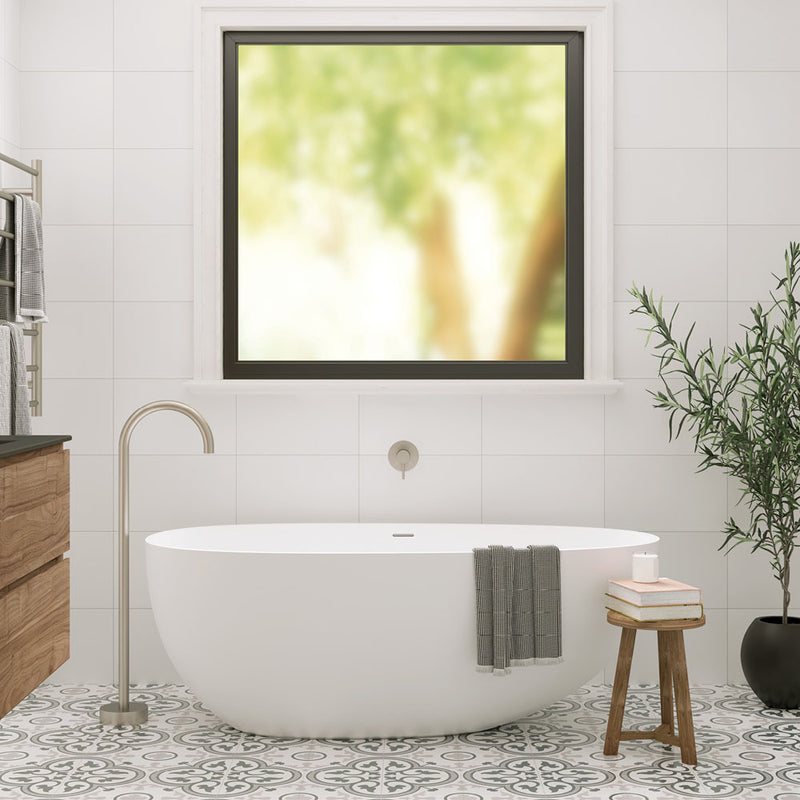 Fienza Bahama Solid Surface Bath 1500mm Matte White - Sydney Home Centre