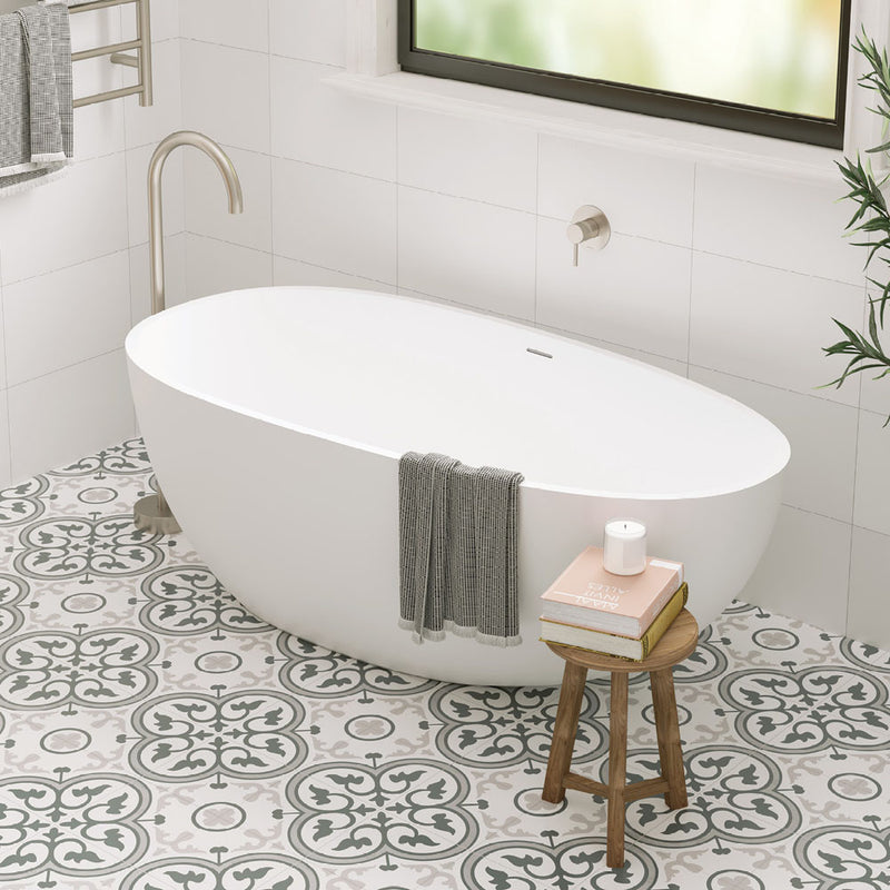 Fienza Bahama Solid Surface Bath 1500mm Matte White - Sydney Home Centre