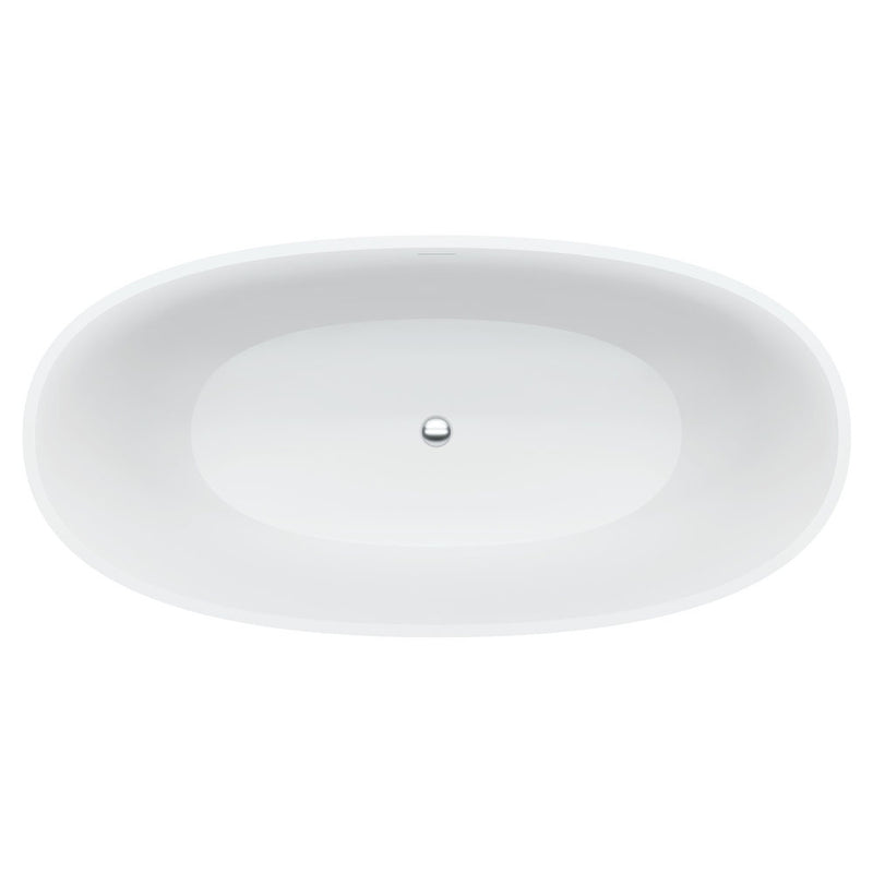 Fienza Sasso Solid Surface Bath 1650mm Matte White - Sydney Home Centre