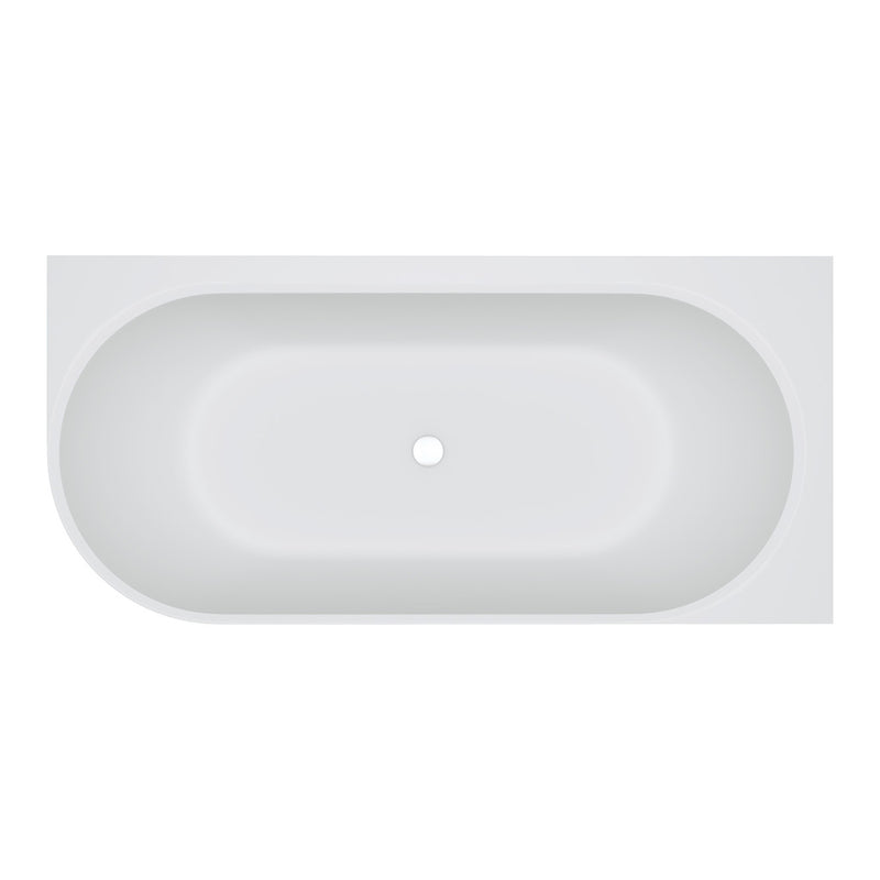 Fienza Matta 1700mm Left-Hand Solid Surface Corner Bath Matte white - Sydney Home Centre
