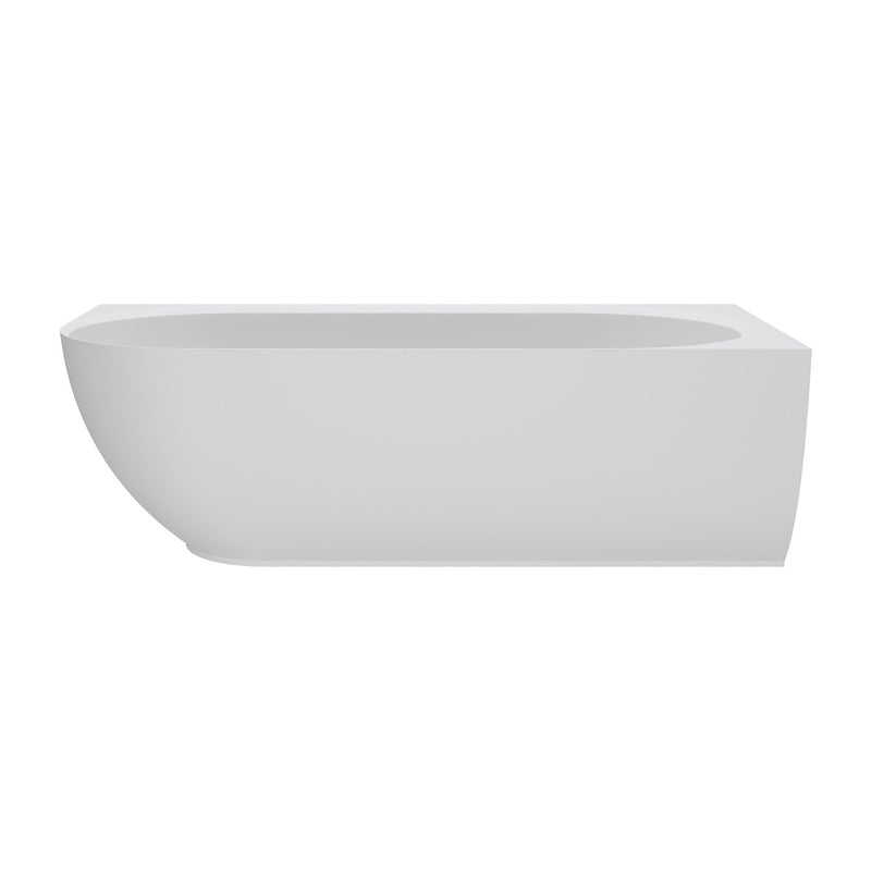 Fienza Matta 1700mm Left-Hand Solid Surface Corner Bath Matte white - Sydney Home Centre