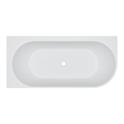 Fienza Matta 1700mm Right-Hand Solid Surface Corner Bath Matte white - Sydney Home Centre