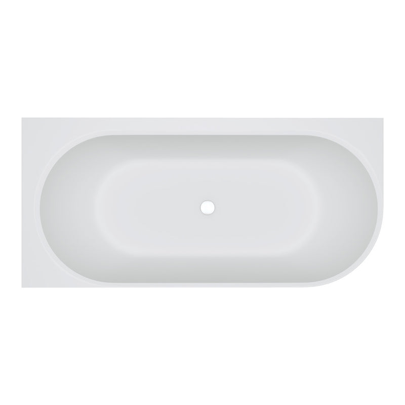 Fienza Matta 1700mm Right-Hand Solid Surface Corner Bath Matte white - Sydney Home Centre