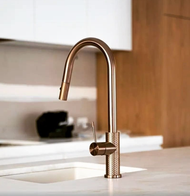 Nero Opal Pull Out Sink Mixer With Vegie Spray Function Brushed Bronze - Sydney Home Centre