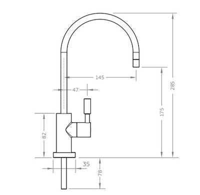 Puretec High Loop LED Designer Tap Brushed Gold