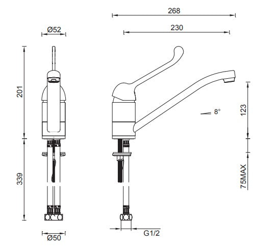 Gareth Ashton MixMaster Disabled Sink Mixer Chrome