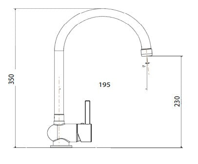 Gareth Ashton MALIBUP Gooseneck Sink Mixer Chrome