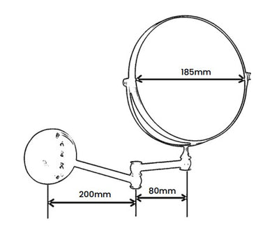 Dolphy 5X Magnifying Mirror Wall Mount Black (DMMR0031)