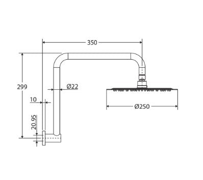 Fienza Kaya Gooseneck Shower Arm Set Gun Metal