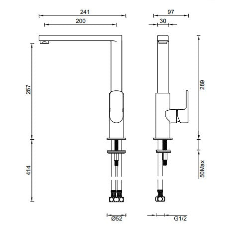 Gareth Ashton Madison Side Lever Kitchen Mixer Chrome