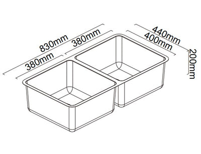 Lago Double Bowl Sink with Drainer Tray