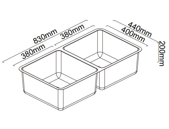 Lago Double Bowl Sink with Drainer Tray