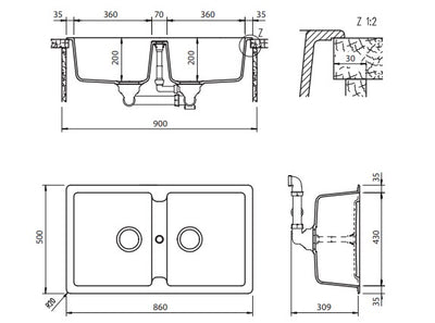 Schock Typos Double Bowl Sink NTH Alpina