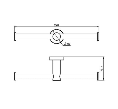 Nero Mecca Double Toilet Roll Holder Brushed Nickel - Sydney Home Centre