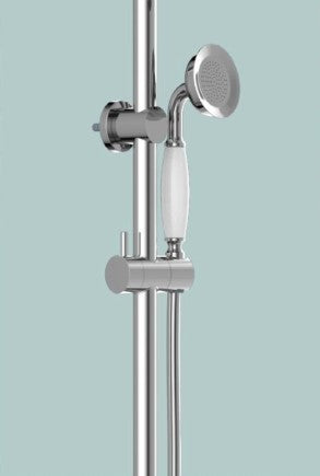 Nero York Twin Shower With White Porcelain Hand Shower Chrome - Sydney Home Centre