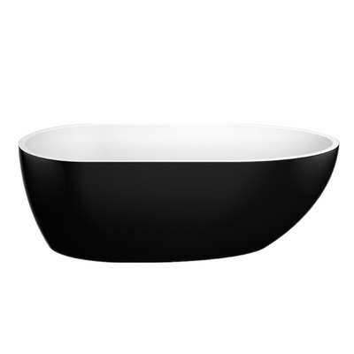 Poseidon Veda Free Standing 1690mm Gloss Black And White Bathtub - Sydney Home Centre