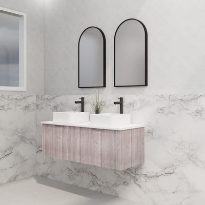 Riva Vienna 1200mm White Oak Double Bowl Wall Hung Vanity (Eden Ceramic Top) - Sydney Home Centre