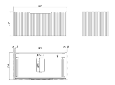 Riva Vienna 900mm Matte White Single Bowl Wall Hung Vanity (Cabinet Only) - Sydney Home Centre