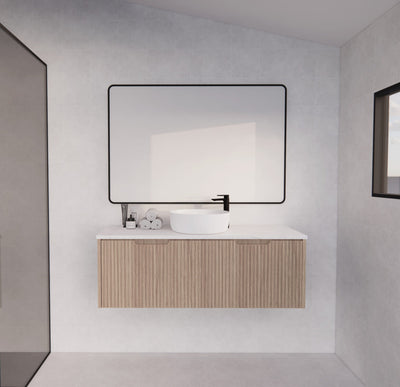 Riva Vienna 1200mm American Oak Single Bowl Wall Hung Vanity (Eden Ceramic Top) - Sydney Home Centre