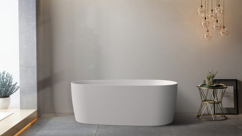 Riva Vista Super Slim Edge 1500mm Freestanding Bathtub Matte White - Sydney Home Centre